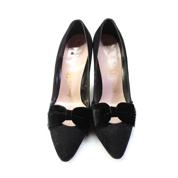 Dominic Romano Women's Suede Bow Pointed Pumps Black Size 8 - Picture 2 of 4